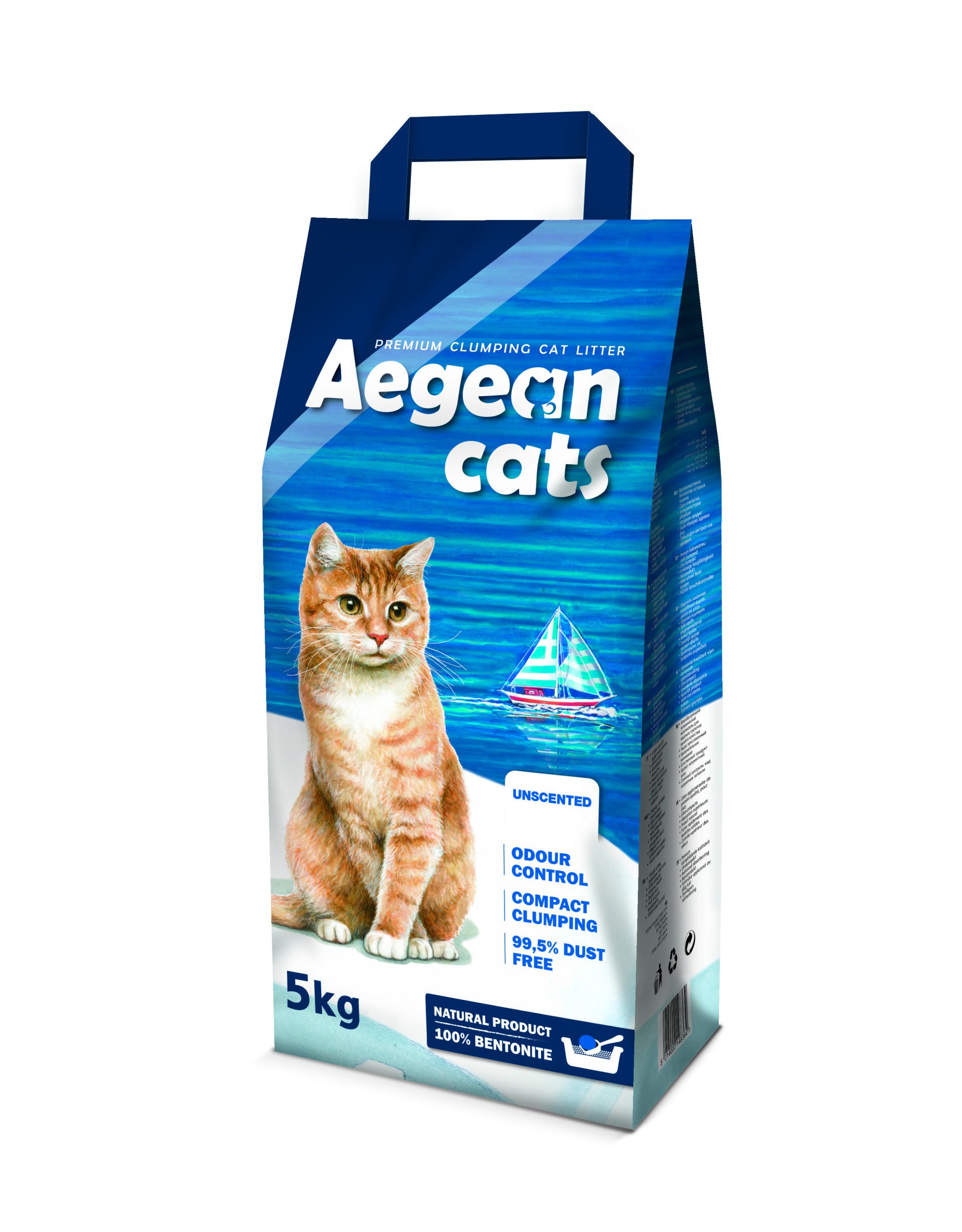AEGEAN CATS UNSCENTED FINE- GRAINED 5kg